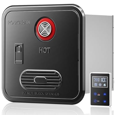 Poukaran RV Tankless Water Heater, 55,000 BTU High Altitude Available, 12V, CSA Certificated, with Multi-function Controller, On Demand Instant Hot Water Heater, Compatible with all RVs