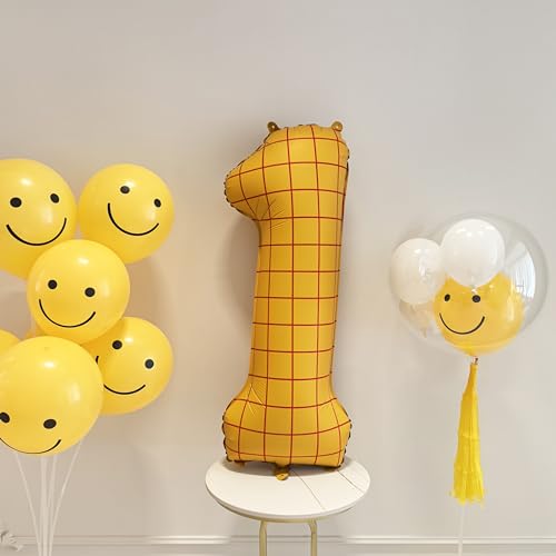 Image of 40 inch Matte Yellow Balloons Toy Inspired Story Theme party Supplies Digital 1 | Number Birthday Decoration, Cowboy Decorations Western, Cowgirl Party Balloon