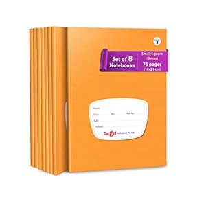 TARGET PUBLICATIONS Small Square Maths Notebooks for Kids and Students | 76 Ruled Pages | Maths Practice Books for Children | 18 cm x 24 cm Approx | Soft Bound Cover | Pack of 8 | GSM 58