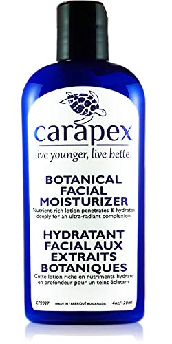 Carapex Botanical Facial Moisturizer, Anti Aging Face Cream with Vitamin E, Hyaluronic Acid & Shea Butter for Sensitive, Dry, Combination or Oily Skin, Fragrance Free 4oz