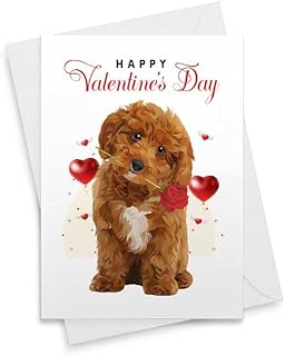 Cute Poodle Valentines Card - Romantic Card, Cute Love Card, Funny Valentines Day, Greeting Card, Love Greeting, Funny Love Card [00415]