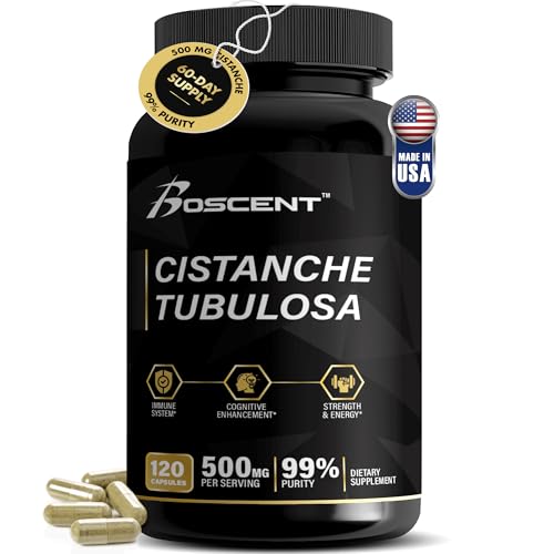 Cistanche Tubulosa Extract 500mg (120 servings) - 120 capsules - 50% Echinacosides 10% Acteosides - Natural Nootropic for Stamina Immunity & Memory - Hormone Balance - Strength Booster for Men