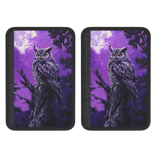 Mystical Owl On Ancient Tree Car Seat Belt Cover 2 Pack Seatbelt Strap Shoulder Pad Protector Universal Comfort for Car