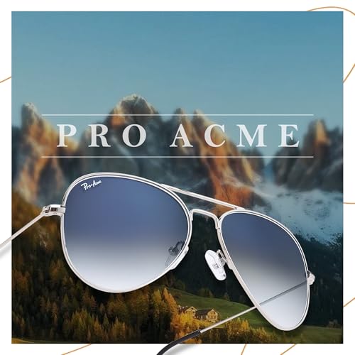 Pro Acme Glass Lenses Aviator Sunglasses for Women, Tinted Mirrored with UV400 Protection Metal Frame, 58mm4