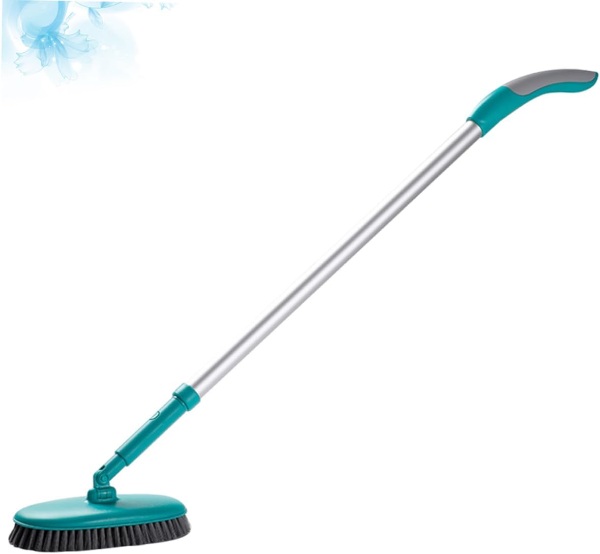 Rotating Floor Brush for Shower Tile Grout Cleaner Long Handle Soft Bristles Home Accessories