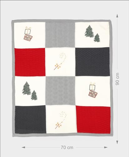 Image of Mi Arcus Christmas Knitted Dual Layer Sherpa Heavy Winter Warm Blanket 0-12 M- Multi