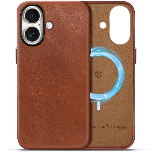 Coque iPhone 17 en cuir véritable marron avec porte-carte MagSafe - 2