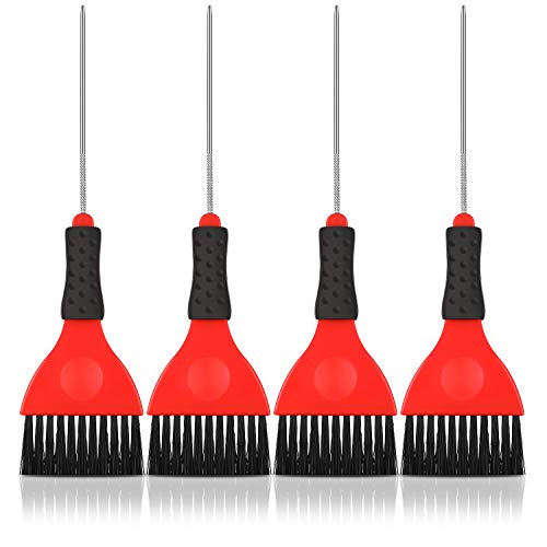 4 Pieces Pin Tail Hair Color Brush Hair Dye Brush Hairdressing Tint Brush with Needles for Home and Salon Hair Coloring Dyeing Supplies