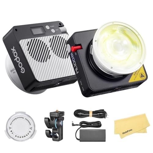 Image of Godox ML100BI ML100 BI 100W Bi-Color LED Video Light,2800-6500K 33200LUX@1m,11 FX Modes,CRI 96 TLCI 97,Pocket-Sized,APP Control,Godox Mount Continuous Output Lighting for Photography,Video Recording