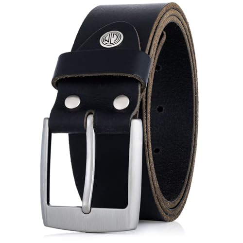 Lindenmann ceinture homme de cuir de buffle, 40 mm large et 3,8 mm fort, ajustable, noir, Farbe/Color:noir, Size US/EU:Bundweite 125 cm Gesamtlänge 140 cm W...