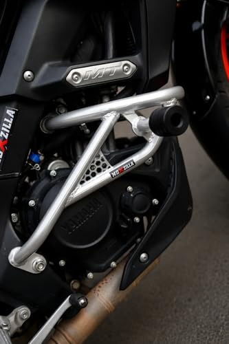 Image of MOXZILLA Crash Guard Shark Model for Yamaha XSR155 Bike Direct Fit Crash Guard (Sliver)