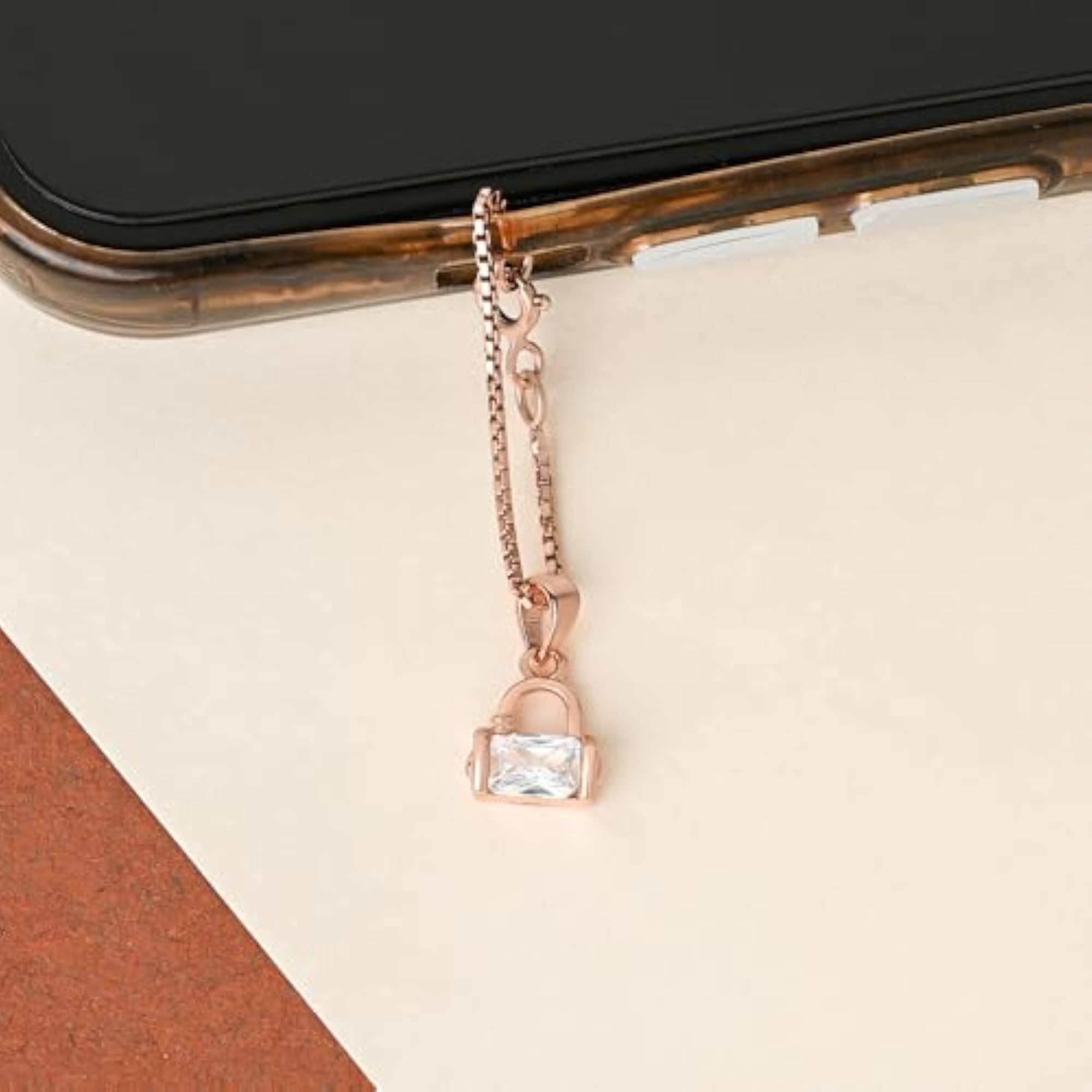 Women's Pure 925 Silver Crystal Lock Charm, Elegant Design