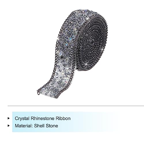 Ribete de pedrería gris Hotfix con cadena de plata para personalizar ropa 4