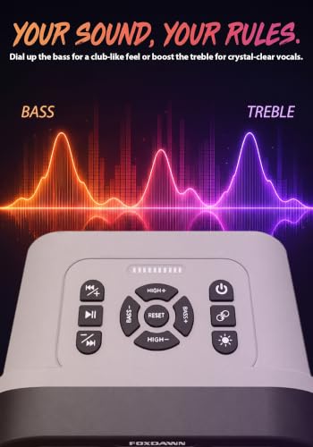 Image of Foxdawn Portable Bluetooth Speaker: 240W Peak Powerful Loud Sound Deep Bass Wireless Boombox Large Subwoofer 15 Hours Battery Life Fast Charging with Led Light Show for Party Outdoor Camping Backyard