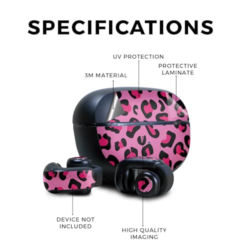 Image of Skin Compatible with Bose Ultra Open Earbuds - Pink Leopard - Premium 3M Vinyl Protective Wrap Decal Cover - Easy to Apply | Crafted in The USA by MightySkins