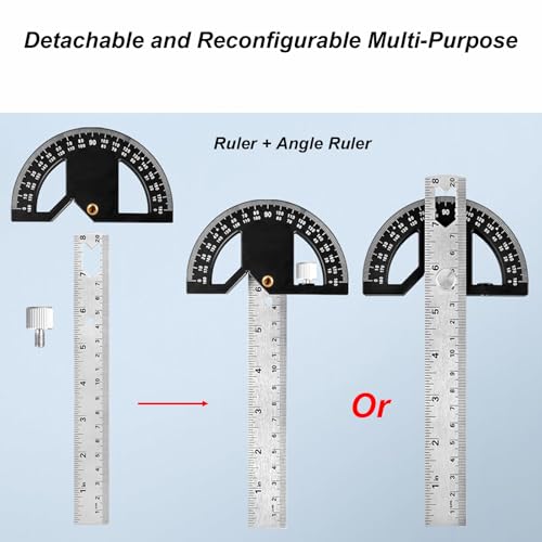 Calibrador de ángulo ajustable de aleación de aluminio 8 pulgadas miniatura 6