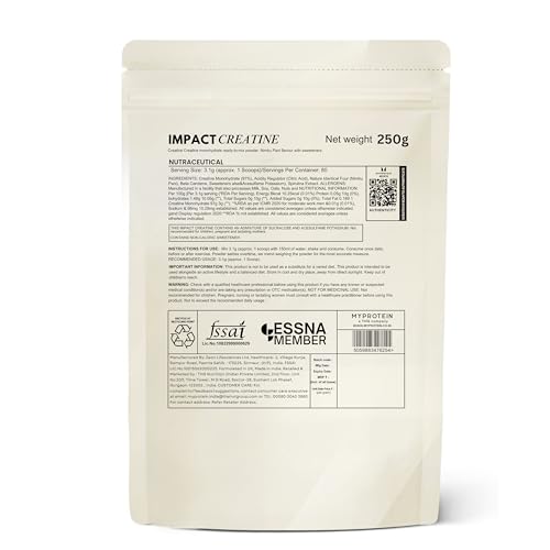 Image of Myprotein Creatine Monohydrate Powder Creatine Powder, Post /Pre Workout Supplement for All Sports and Exercises, Dissolves Easy (250 GM, Nimbu Pani)
