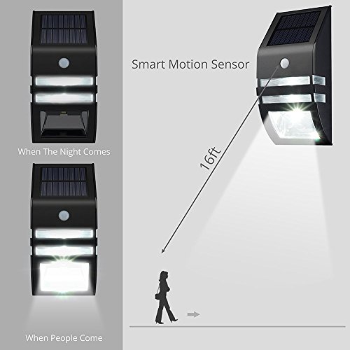 4 Pack Solar Powered LED Accent/Security Light Black