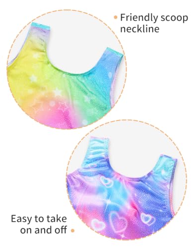 Image of 2 Pack Leotard for Girls Gymnastics Sparkly Sleeveless Unitards