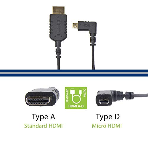 Cmr Ultraflex 31 Inch 4K Micro Right Angle Hdmi Male To Standard Hdmi Male Cable. 90 Degree Thin Hdmi Cable. Hdmi 2.0 #TOP2
