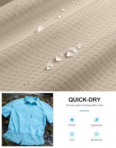Image of G Gradual Men's Fishing Shirts with Zipper Pockets UPF 50+ Lightweight Cool Short Sleeve Button Down Shirts for Men Hiking