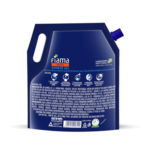 Image of Fiama Men Body Wash Shower Gel Refreshing Pulse, 1.4L Body Wash Refill Pack for Men with Skin Conditioners & Sea Minerals for Moisturized Skin, Skin Friendly pH, For All Skin Types