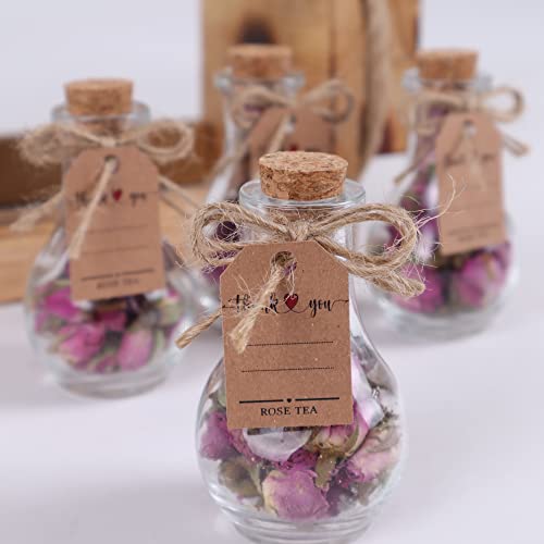 HTF Pack of 5 Personalized Wedding Gifts, Tea Party Favors for Women, Wedding Decor, Bridesmaid Gifts, Bridal Shower Gifts, Engagement Gift, Wedding Decorations for Guests (Jar, Rose)