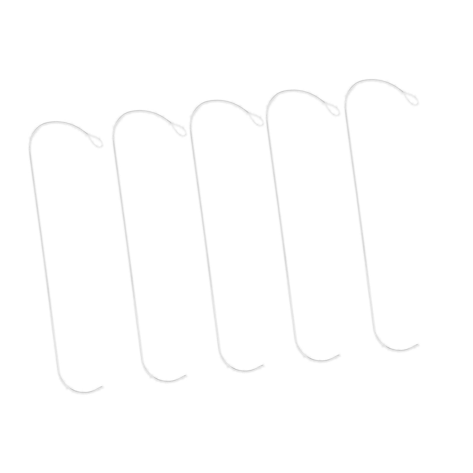 NVOQILIN 5Pcs Curved Beading Needle with Threader Large Eye Stainless Steel Beading Needle Bead Spinner for Jewelry Making