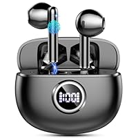 Cuffie Bluetooth, Auricolari Bluetooth 5.3 Stereo con 4 HD ENC Mic, Cuffie Wireless In Ear Cancellazione Rumore, 40 Ore Cuffie Senza Fili IP7 Impermeabile, Cuffiette Bluetooth LED Display, Nero Chiaro