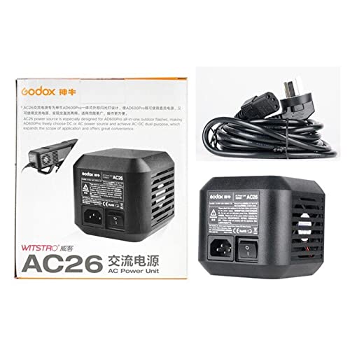 Image of EACHSHOT Godox AC-26 Adapter for Godox AD600Pro AD600 Pro II, Flashpoint XPLOR 600 Pro Witstro Outdoor Flash Monolights (Godox AC-26)