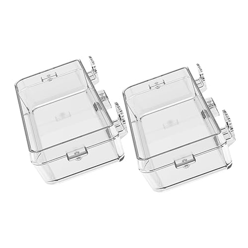 LIOOBO 2個爬虫類用給餌容器 吸盤式 フードカップ 水皿兼用 脱出防止設計 多機能ペット用品 ケージ用アクセサリー 小型爬虫類対応