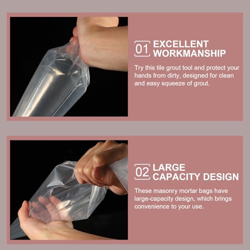 Bolsas para lechada HDPE resistentes al desgarro pack de 50 para mampostería 4