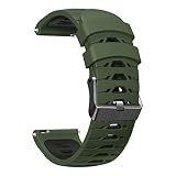 [XYTYJQ] for シリコン 時計 ベルト 20mm 22mm シリコン 時計バンド スマートウォッチ 替えベルト 个性梯形3列孔双色シリコン 時計バンド シリコンソフトラバー取り外し可能な防水ストラップ（ 工具が要らなく取り外しが簡単 22mm アーミーグリーンブラック）