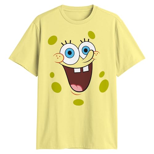 T-shirt Bob l'éponge motif grand visage jaune imprimé graphique haute définition homme adulte