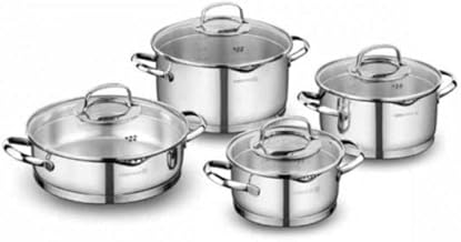طقم اواني الطبخ كوركماز ستيما 8 قطع - A1999، الفولاذ المقاوم للصدأ، فضي، مصقول