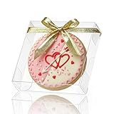 TEMLQPACK 50 Pack 4x4x1.2inch Clear Single Cookies Boxes with Full Window Plastic Small Treat Boxe Macaron Boxes Donut Boxe Dessert Box for Party Christmas Valentine's Day