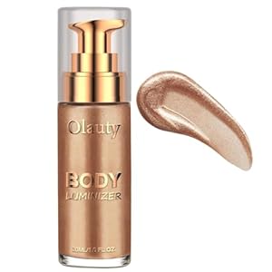 Körper Highlighter Öl Body Luminizer Schimmeröl Flüssig Glitzer Creme Body Glitter Oil Highlighter Körper Flüssiger Körper Glow Schimmer Makeup für Gesicht Körper Bein (Roségold)