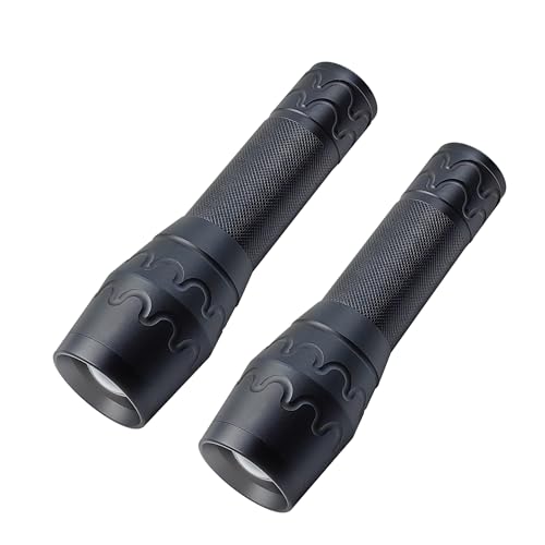 FADOMALL LED Magnetic Flashlights Single Mode Bright Handheld Flashlight with Adjustable Focus, Emergency Light for Camping, Power Outages, Indoor use, 2 Pack