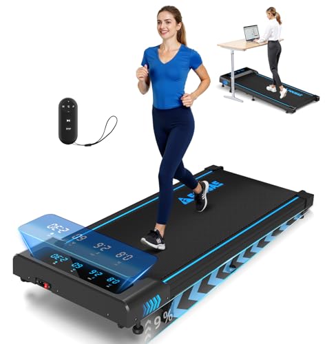 Walking Pad Treadmill with Incline Treadmills for Home, FOUSAE 10 KM/H Under Desk Treadmill with 150KG Weight Capacity, 2.5 HP Brushless Motor, 12 HIIT Programs, Full Screen LED Display