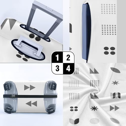 Travel Luggage Cover Suitcase Protector Scratch-Resistant Fit Not Included Suitcase Black And White Heart Illustration M-22-24in4