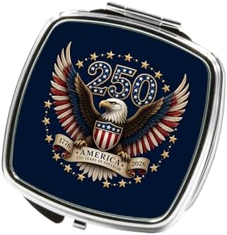 MY GIFT USA 250th Independence Compact Mirror, Portable Pocket Makeup Mirror, Patriotic America 250 Commemorative Collectible, Travel Mirror for Purse and Cosmetic Bag (Eagle Wings) image 2