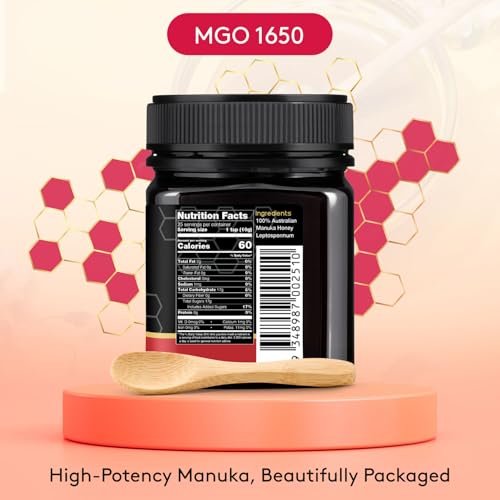 Nature’s Gold Manuka Honey MGO 1650+ Gift Set with Wooden Spoon | 8.8oz (250g), 100% Pure Genuine Traceable Hive to Home — view 5