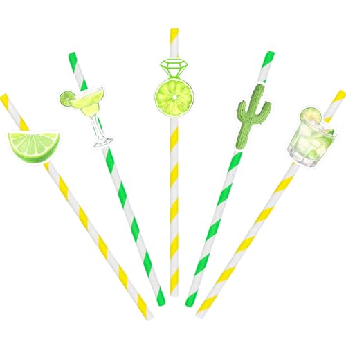 30 Pitillos de Papel Temáticos Margarita Verde miniatura 1