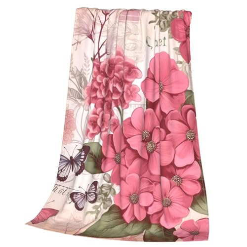 Couverture flanelle rose 152x127 cm douce et légère pour lit et canapé