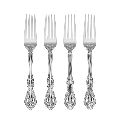 Oneida Michelangelo Fine Flatware Dinner Fork, Set of 4 , 18/10 Stainless Steel, Silverware Set, Dishwasher Safe