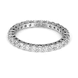 1 1/6 Carat | 10K White Gold | IGI Certified Lab Grown Diamond Eternity Ring | Brilliant-Cut Round S