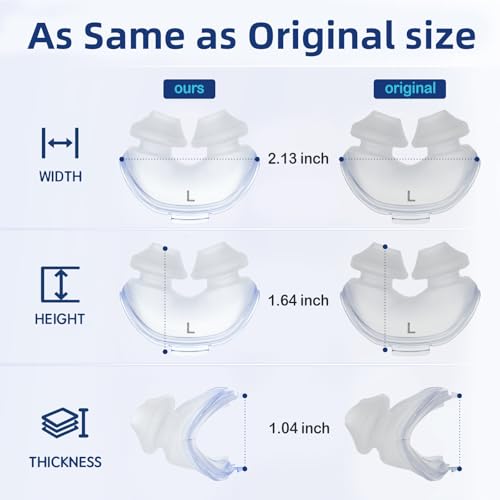 Image of 3 Packs Replacement Nasal Pillow Cushion for ResMed AirFit P10, Compatible with Original Airfit P10 Frame, Replacement Silicone CPAP Supplies, Reliable Seal & Lighter Weight, Large
