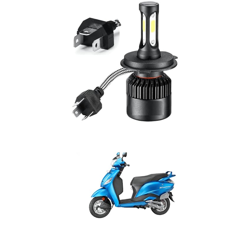 Universal High Brightness 3 Side H4 LED Headlights Hi/Low Beam Bulbs 40W White Conversion Kit for Motorcycle, Bike, Scooty (Pack 1) Comfortable With Mae-stro-image-21