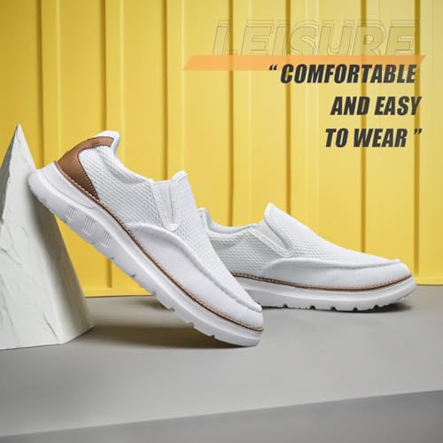 Mens Loafers Slip On Boat Shoes Casual Walking Dress Sneakers Mesh Business Oxfords Work Lightweight Soft Sole by Vooncosir - Used condition - Image 6