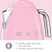 SMEG 7-Cup Variable Temperature Electric Kettle - Retro Style Aesthetic with Advanced Technology - Stainless Steel, 1400W, 120V, 360° Swivel Base, Keep Warm Function (Pink)